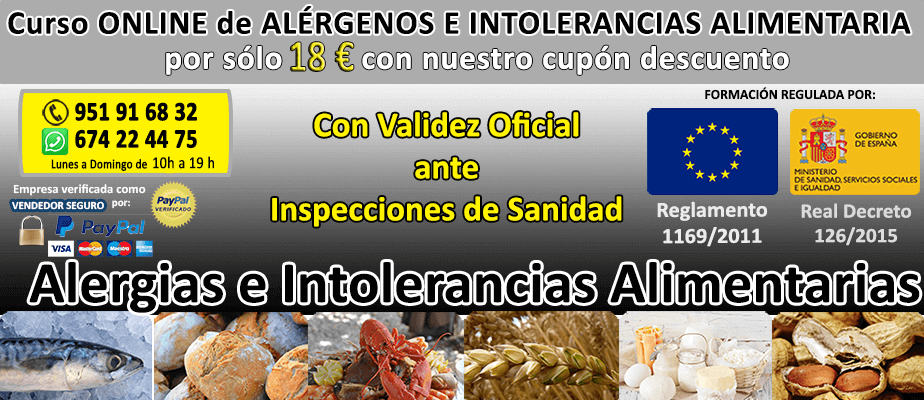 Curso De Alérgenos E Intolerancia Alimentaria 18€ Legal 2024 0689