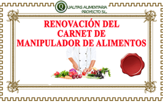 renovar carnet de manipulador de alimentos