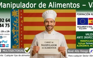 Carnet Manipulador de Alimentos Valencia