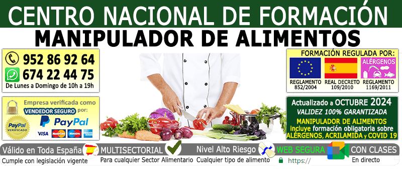 carnet de manipulador de alimentos online