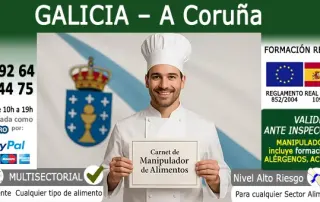 carnet de manipulador de alimentos A Coruña