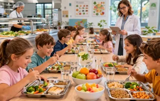 Comedor escolar con menú saludable supervisado según el Real Decreto 315/2025