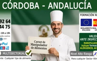 Carnet de manipulador de alimentos en Córdoba - Curso online oficial válido en Andalucía