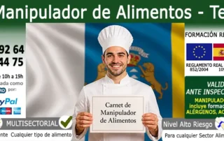 Carnet de manipulador de alimentos en Santa Cruz de Tenerife - Curso online oficial válido en Canarias