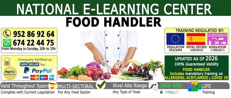 food-handler-certificate-spain-online-course Food Handler Certificate course online – valid in Spain and EU, regulated by EU Regulation 852/2004