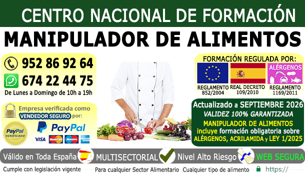 Carnet de manipulador de alimentos abril 2026 móvil