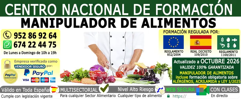 Curso de manipulador de alimentos abril 2026